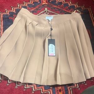 Gianni Bini Camel Pleated Mini Skirt